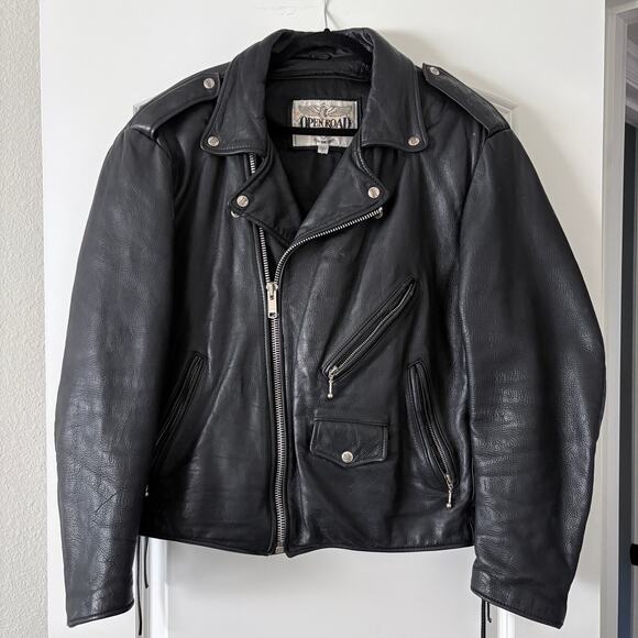 Wilsons Leather Other - Open Road Leather Motorcycle Jacket Black Lace Side XL Biker Moto Baddie